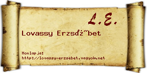 Lovassy Erzsébet névjegykártya